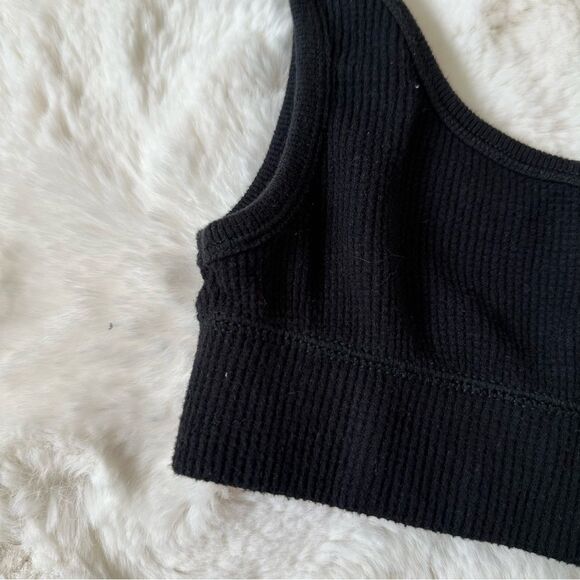 SKIMS waffle scoop bra in onyx black size xs - Picture 5 of 9